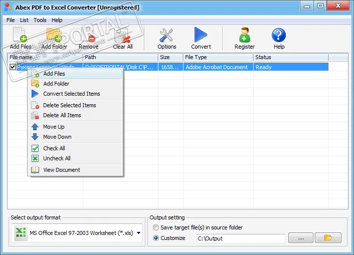 Abex PDF to Excel Converter