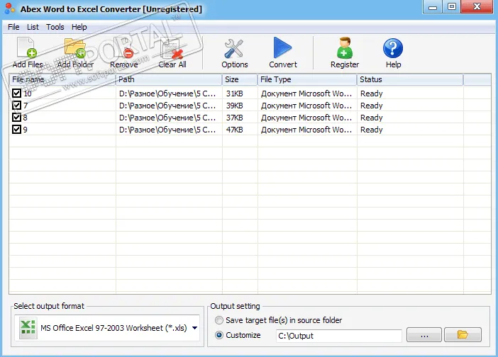 Abex Word to Excel Converter