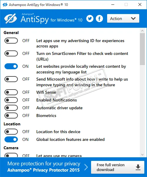 AntiSpy for Windows 10