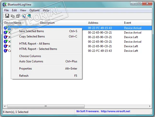 BluetoothLogView