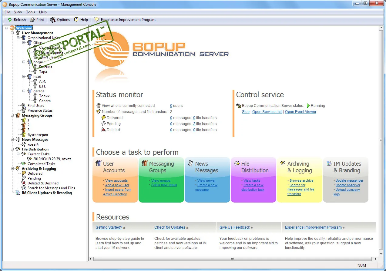 Bopup Communication Server