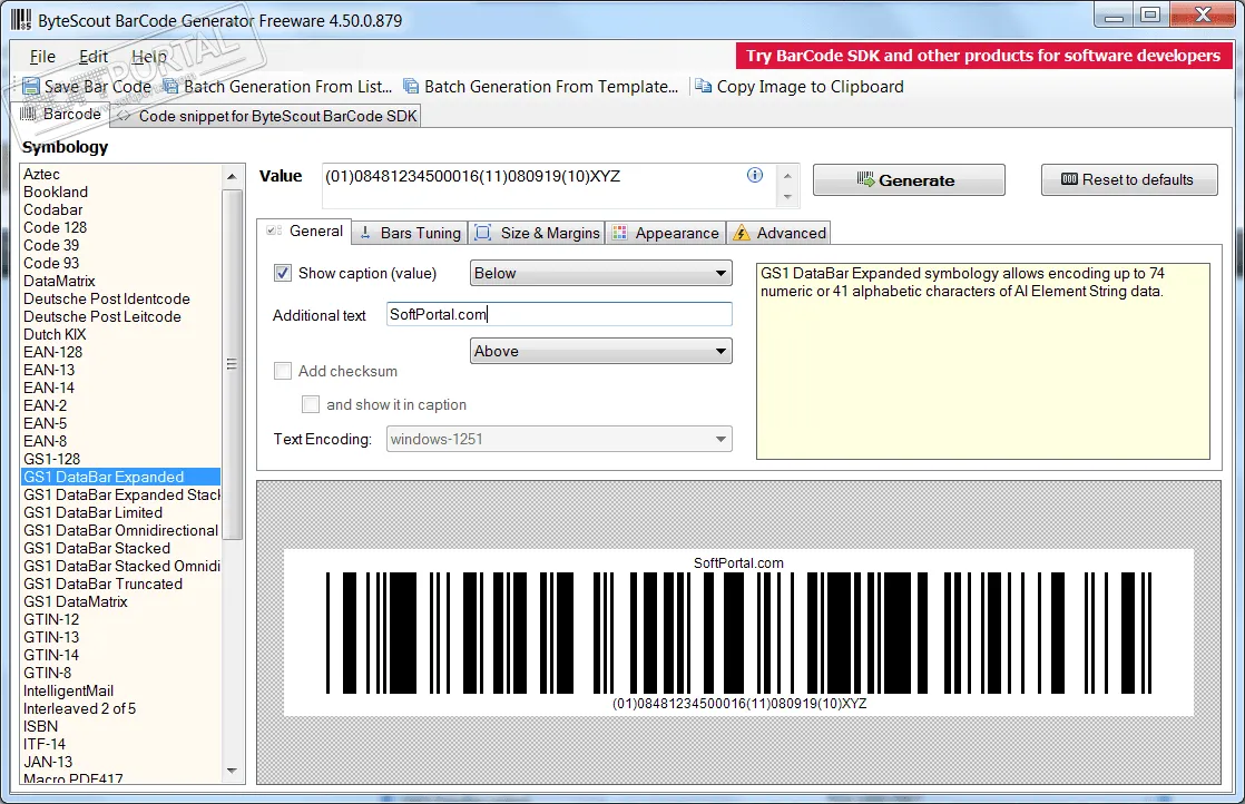 Bytescout BarCode Generator