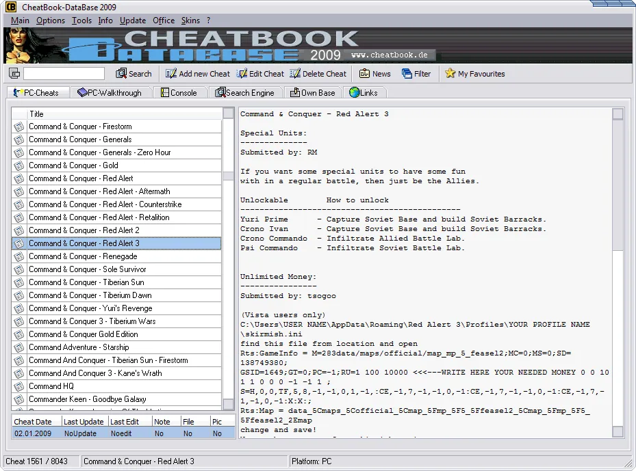 CheatBook-DataBase