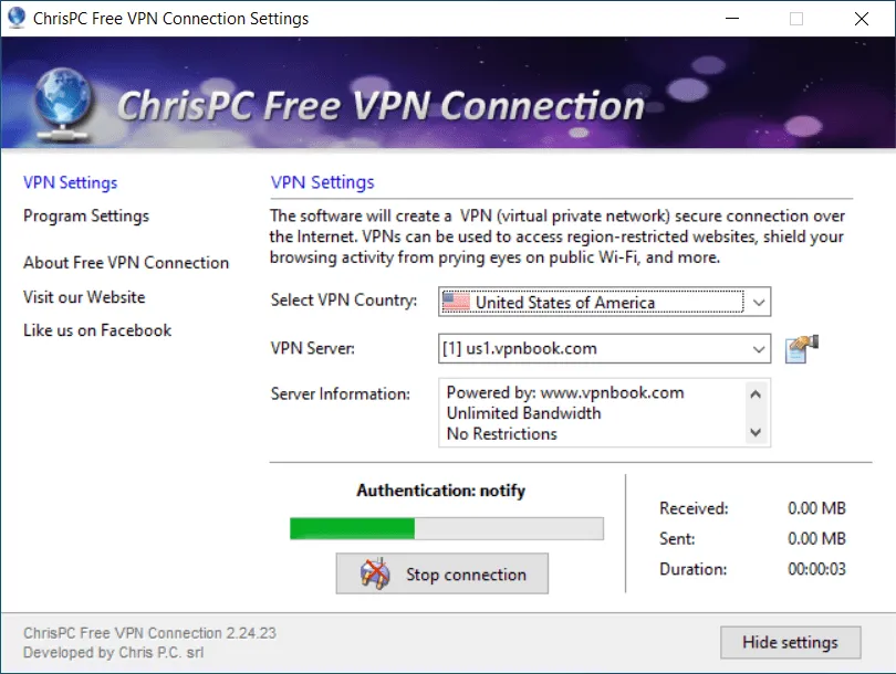 ChrisPC Free VPN Connection