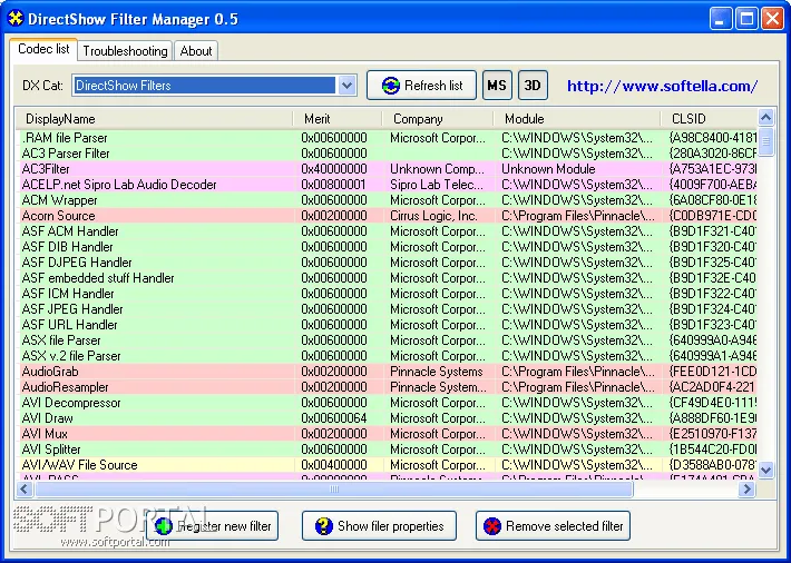 DirectShow Filter Manager