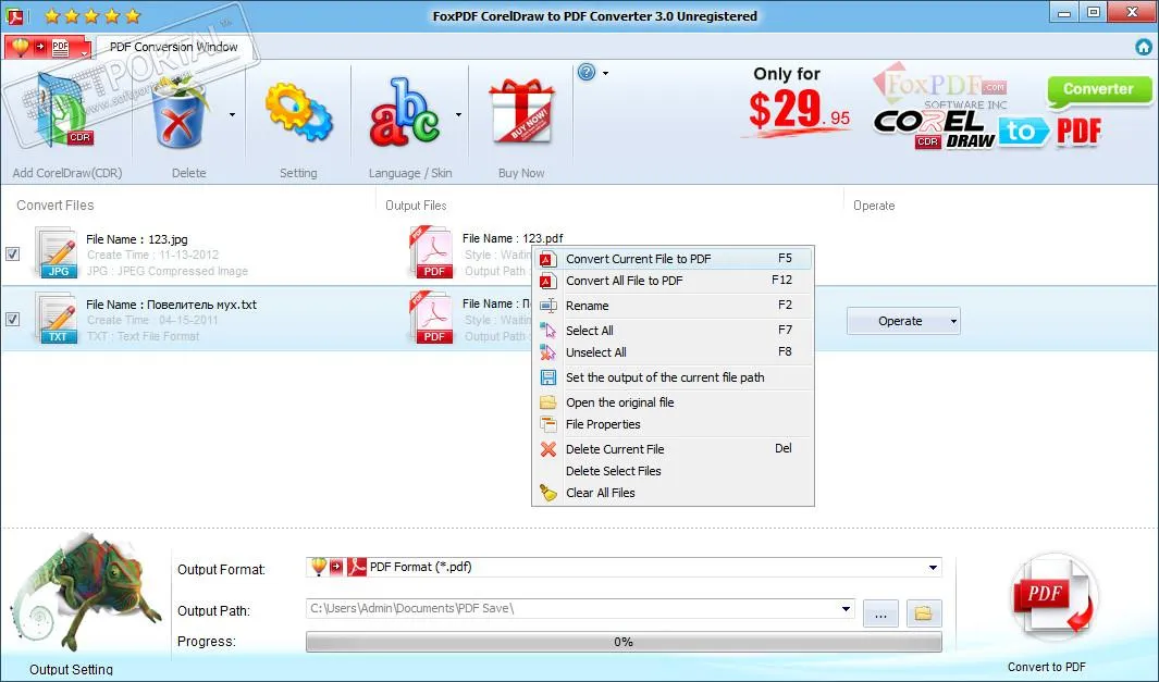 FoxPDF CDR to PDF Converter