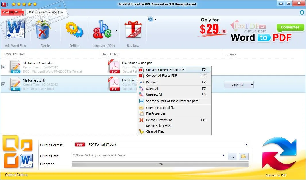 FoxPDF Word to PDF Converter