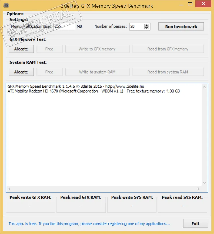 GFX Memory Speed Benchmark