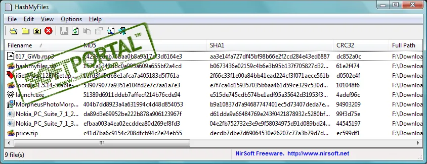 HashMyFiles