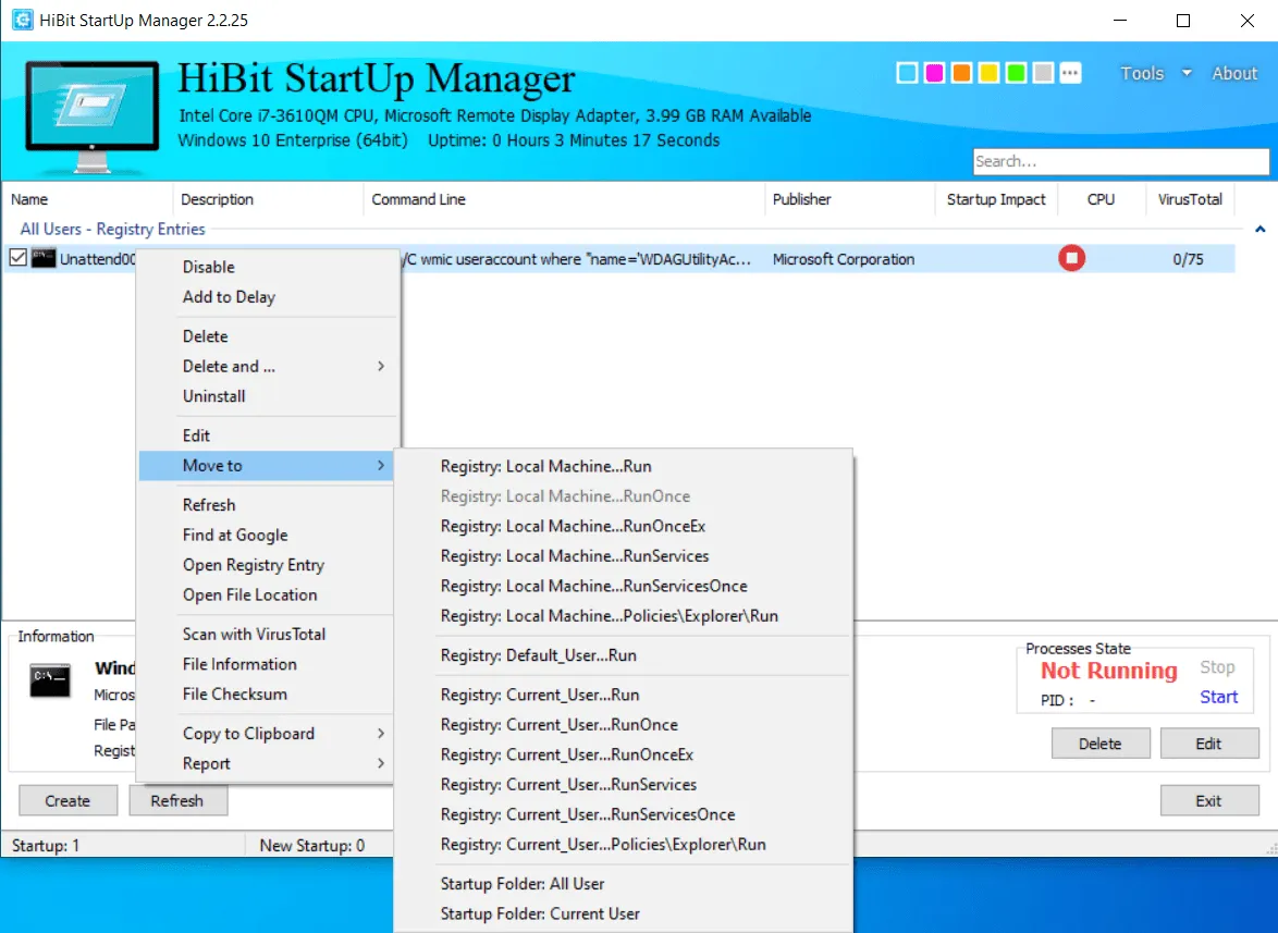 HiBit Startup Manager