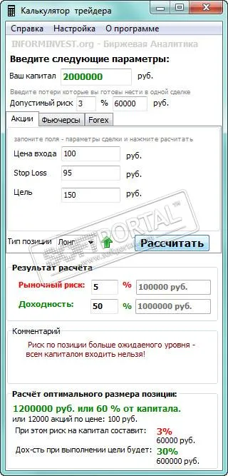 Калькулятор Трейдера