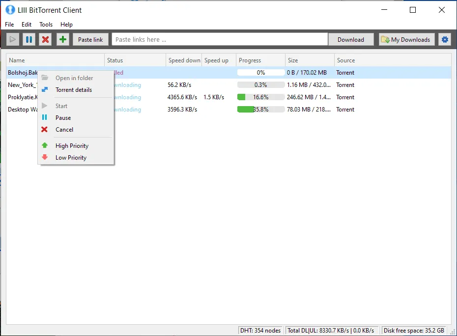 LIII BitTorrent Client