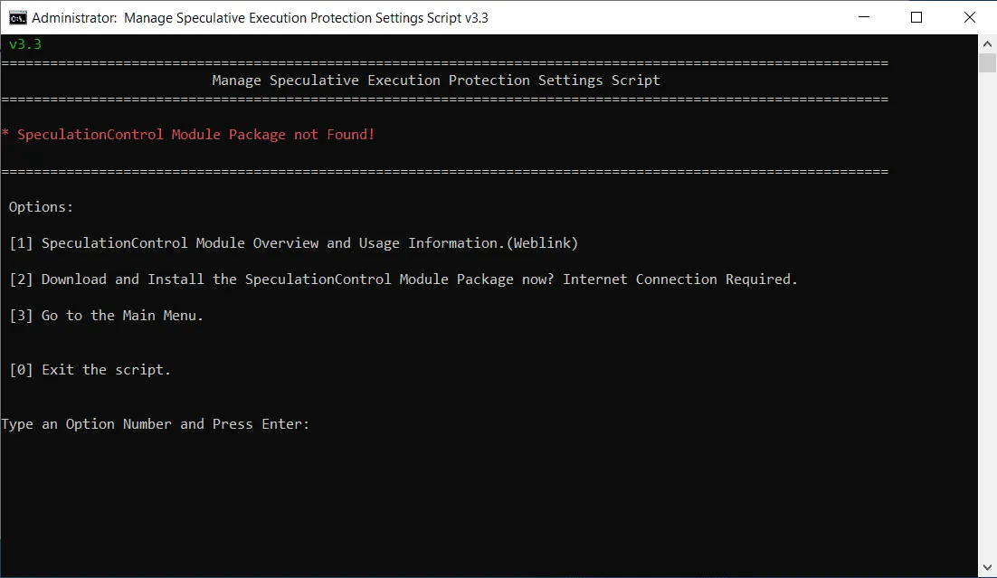 Manage Speculative Execution Settings Script