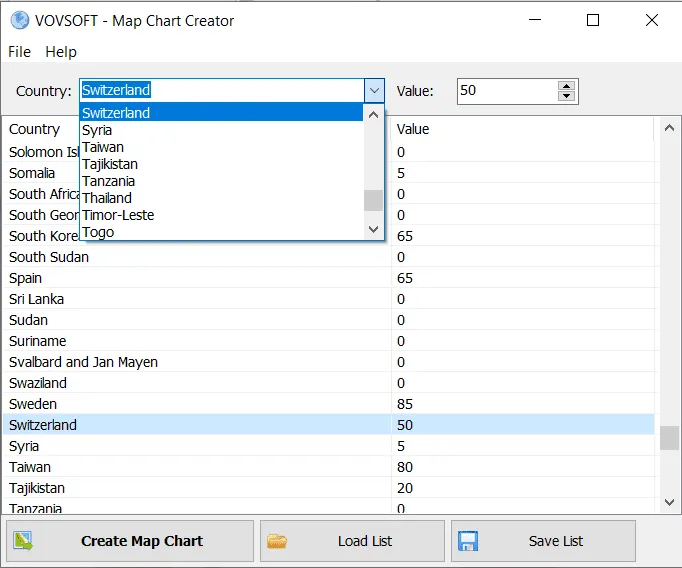 Map Chart Creator