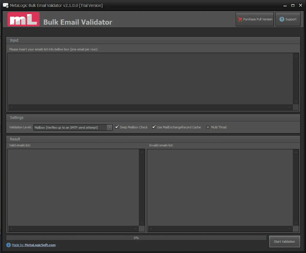 MetaLogic Bulk Email Validator