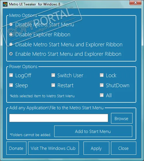 Metro UI Tweaker for Windows 8