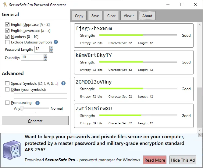 SecureSafe Free Password Generator