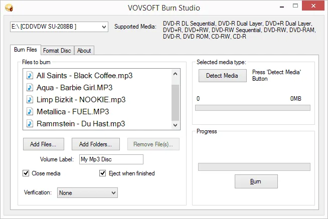 Vovsoft Burn Studio